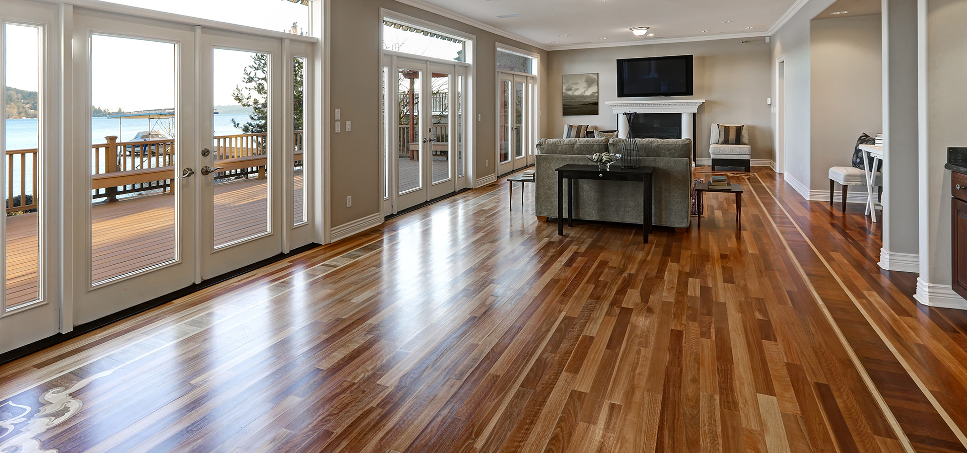 polished hardwood floors