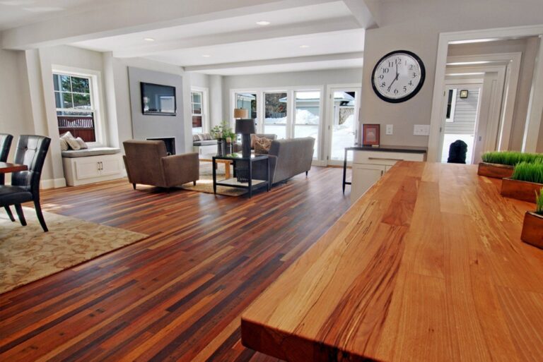 shinning and a polished hardwood floor.